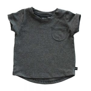 graphite colored tee with pocket on front