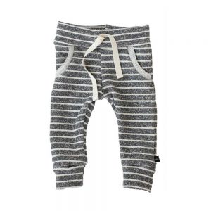 heather charcoal and white colored striped jogger sweats