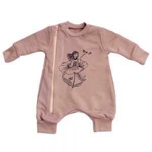 Baby Coverall | Girl On A Flower | Pink Blush